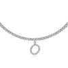 LecAit Initial Necklaces for Women 14K White Gold Plated Cubic Zirconia Choker Silver Tennis Chain Letter O Necklace Gift view 1