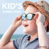 RIVBOS Kids Sunglasses Boys with Strap Polarized Rubber Flexible Shades for Toddler and Children Age 3-10 RBK002-3 Black view 2