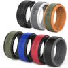 Rinfit Silicone Rings for Men 9mm Wide, 2mm Thick - Mens Rubber Wedding Bands - Infinity Ring with 2 Layers - Pack A, Size 8 view 1