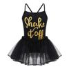 Moggemol Kids Girls Ballet Tutu Dress Print Camisole Ballet Leotard with Skirt Birthday Party Dancewear Black 3-4 view 1