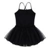 Moggemol Kids Girls Ballet Tutu Dress Print Camisole Ballet Leotard with Skirt Birthday Party Dancewear Black 3-4 view 4