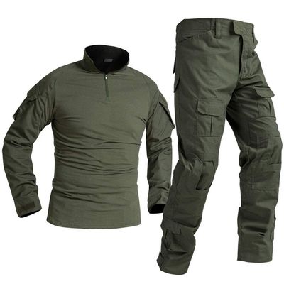 Outdoor Hunting Clothes Airsoft Shooting Shirt Pants Set Battle Dress Uniform BDU Set Tactical Combat Camouflage Clothing - Green - XXXL