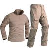 Outdoor Hunting Clothes Airsoft Shooting Shirt Pants Set Battle Dress Uniform BDU Set Tactical Combat Camouflage Clothing - Tan - XXXL view 1