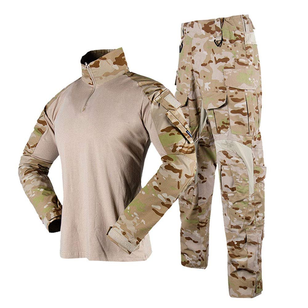 Airsoft Hunting Shooting Sports Battle Uniform BDU Tactical G3 Combat Camouflage Clothing - Desert CP - M