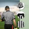 Syhood Referee Shirt Costume Men Women, Whistle Black and White Striped Football Soccer Official Ref Shirt Jersey(Large) view 2