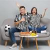 Syhood Referee Shirt Costume Men Women, Whistle Black and White Striped Football Soccer Official Ref Shirt Jersey(Large) view 4