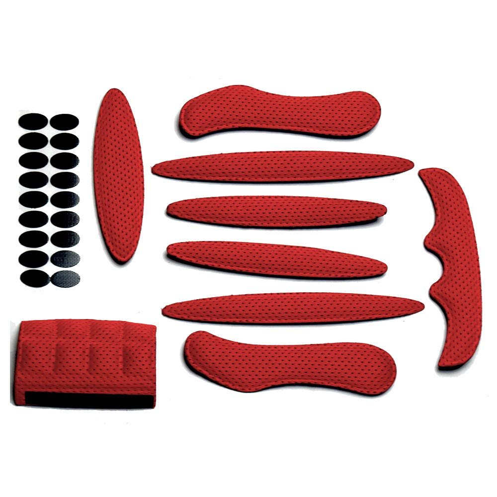 MTGHYARE Bike Helmet Padding Pads Kit Bicycle Replacement Foam Pads Padding Set Cushions Mats for Bike Cycling Motorcycle Helmet (Red)