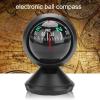 03 Vehicle Compass, Marine Compass, Black Electronic Adjustable Fast Response Adjustable Mounting Bracket Easy to Stick for Car Boat view 2