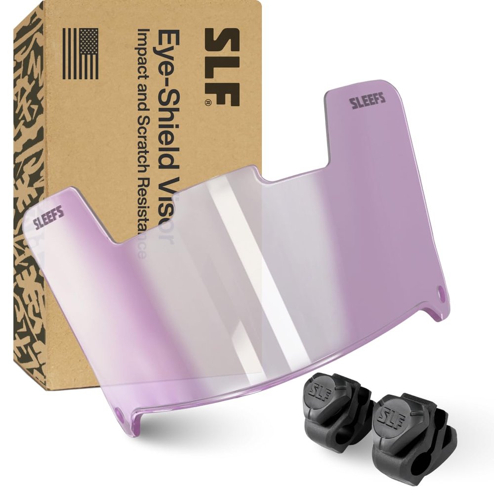 SLEEFS Football Helmet Visor - Anti-Fog Tinted Sun Shield for Eye Protection and Performance (Violet Silver)