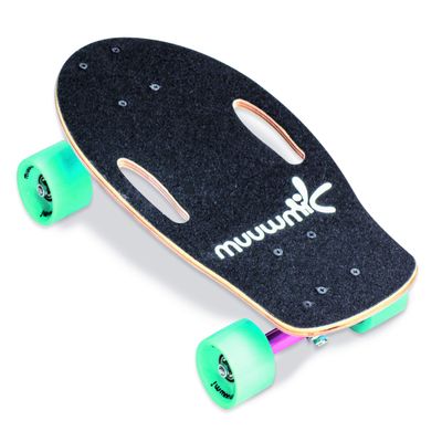 muuwmi Shortboard, Unisex, Shark Design, Skateboard for Kids and Adults