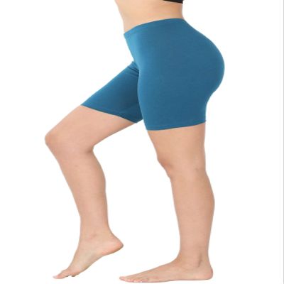 Zenana Premium Cotton Biker Shorts Teal