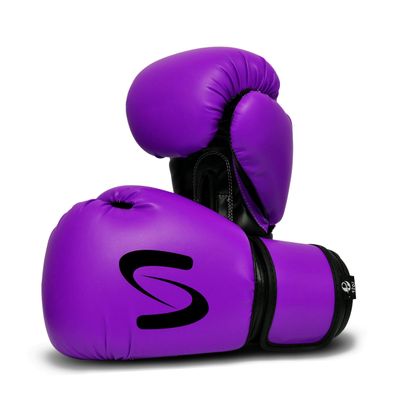 Adults Classic Boxing Gloves - Boxing MMA Muay Thai Training & Bag Work (Purple Black, 14 Oz)