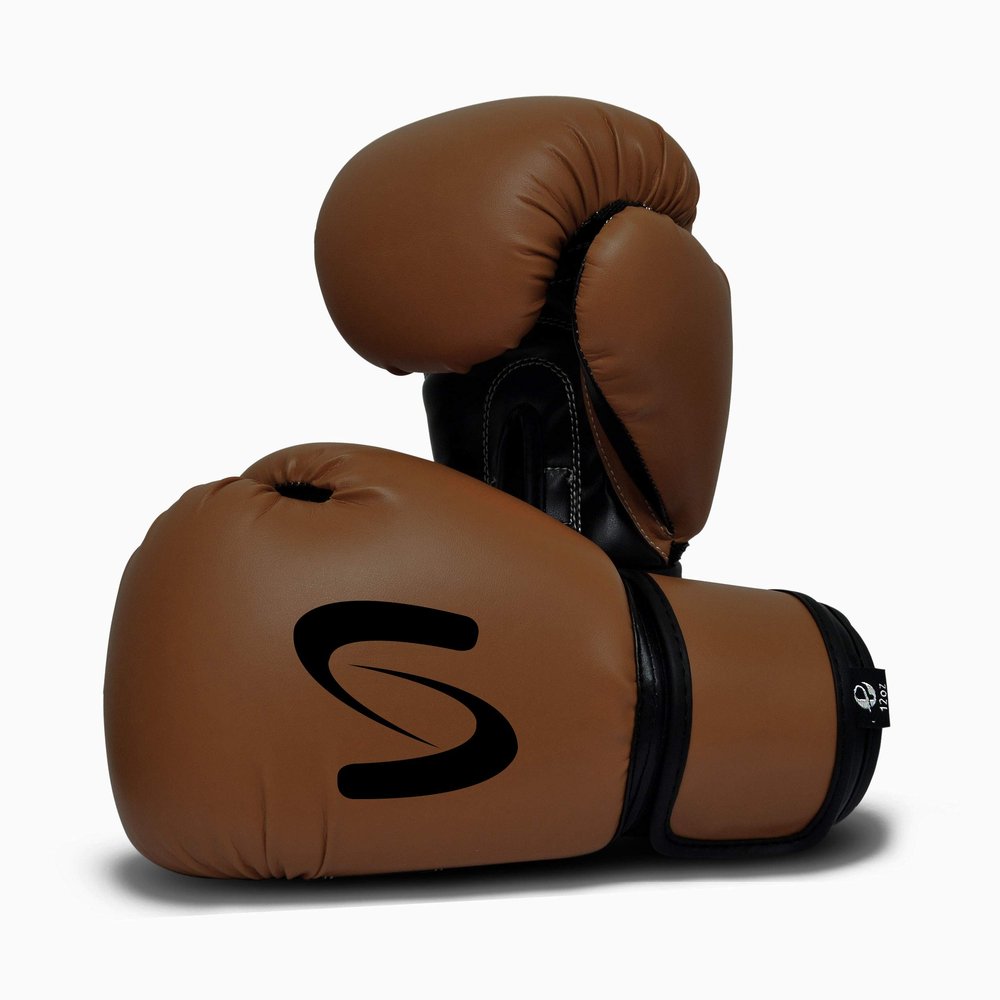 Adults Classic Boxing Gloves - Boxing MMA Muay Thai Training & Bag Work (Brown Black, 16 Oz)