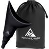 Pitch and Trek Female Urination Device, Silicone Standing Pee Funnel w/Discreet Carry Bag, for Travel, Road Trip, Festival, Camping & Hiking Gear Essentials for Women, Black view 1