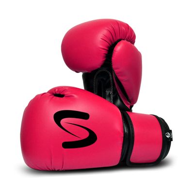Adults Classic Boxing Gloves - Boxing MMA Muay Thai Training & Bag Work (Dark-Pink Black, 14 Oz)