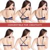 Women Deep U Multi-Way Convertible Plunge Bra Criss Cross Low Back Halter -(Black 34B) view 2