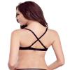 Women Deep U Multi-Way Convertible Plunge Bra Criss Cross Low Back Halter -(Black 34B) view 3