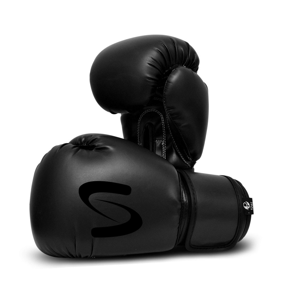 Adults Classic Boxing Gloves - Boxing MMA Muay Thai Training & Bag Work (All Black, 16 Oz)
