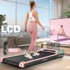 ANCHEER Treadmill with Desk Workstation& Adjustable Height, Folding Treadmill with 8% Incline,2.5HP Walking Pad for Home, 300lbs Weight Capacity/Ultra-Quiet/3 Type Control(Blue) view 2