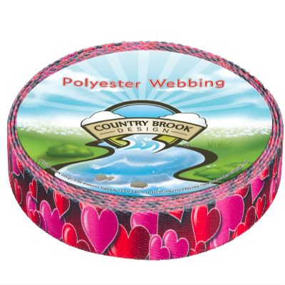 Country Brook Design - 1/2 Inch Romantic Hearts Polyester Webbing, 50 Yards