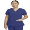 STAT MEDICAL WEAR Women Scrub Set, V-Neck Top with 3 Pockets and Drawstring Jogger Pant with 5 Pockets - 100210, XS, Navy view 2
