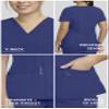 STAT MEDICAL WEAR Women Scrub Set, V-Neck Top with 3 Pockets and Drawstring Jogger Pant with 5 Pockets - 100210, XS, Navy view 3