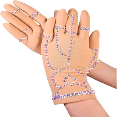 SG.MODA Figure Ice Skating Gloves Made in Europe with Crystals Biflex Crystals G2 L
