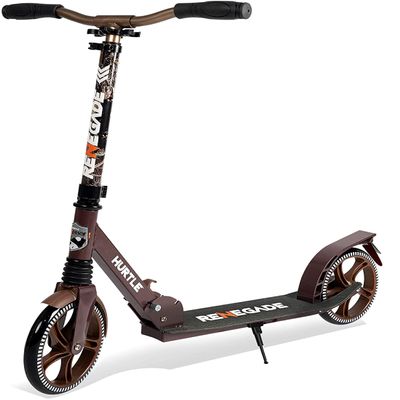 Hurtle Lightweight and Foldable Kick Scooter - Adjustable Scooter for Teens and Adult, Alloy Deck with High Impact Wheels, Durable ABEC-7 Bearings w/ T-bar Anodized Clamp Collar, Real Tree HURTSRT.5