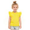 LYSMuch Toddler Baby Girls Ruffle Sleeve Shirt Plain Solid Sleeveless Tshirt Top Blouse Kids Casual Clothes (Yellow, 5-6X) view 2