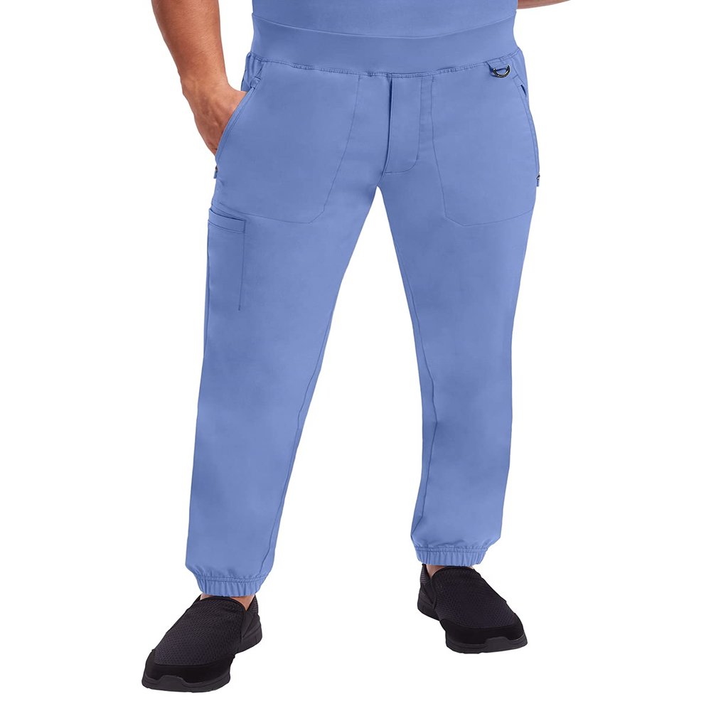 Healing Hands Men's Scrub Jogger Pants Dante with 4 Pockets, 2-Way Stretch, and Durable Fabric 9301, Ceil,ST