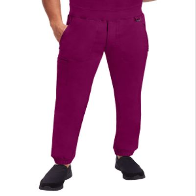 Healing Hands Men's Scrub Jogger Pants Dante with 4 Pockets, 2-Way Stretch, and Durable Fabric 9301, Wine,XST