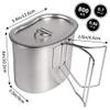 Goetland US Military Style 304 Stainless Steel US Army Canteen Cup with Lid 0.85 qt 800 ml view 3