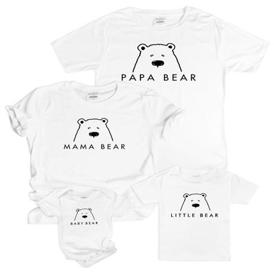 The Spunky Stork Family Mama Papa Baby Bear Matching Tshirt for Moms & Dads (XX-Large, Papa Bear | Unisex Tee)