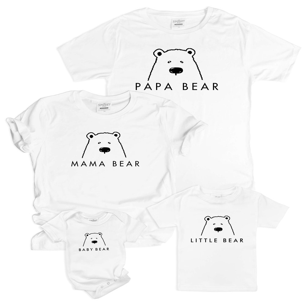 The Spunky Stork Family Mama Papa Baby Bear Matching Tshirt for Moms & Dads (XX-Large, Papa Bear | Unisex Tee)