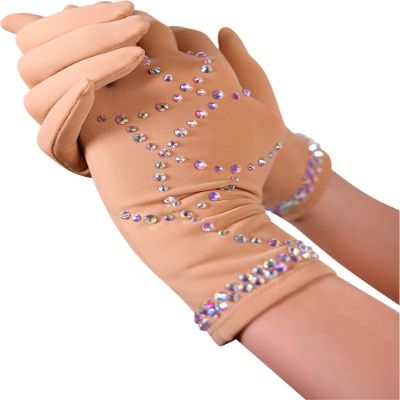 SG.MODA Figure Ice Skating Gloves Made in Europe with Crystals Artica/Fleece Crystals G1 M