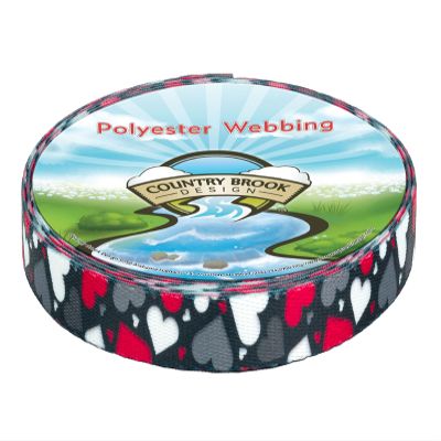 Country Brook Design - Be Mine Polyester Webbing (1/2 Inch, 50 Yards)