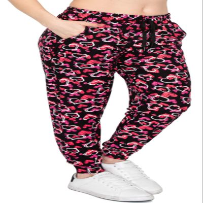 ALWAYS Women Drawstrings Jogger Sweatpants - Skinny Fit Premium Soft Stretch Pockets Track Pants Hearts XL
