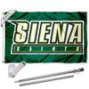 College Flags & Banners Co. Siena Saints Flag and Pole Bracket Mount Bundle view 1