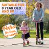 Hurtle Lightweight and Foldable Kick Scooter-Adjustable Scooter for Teens and Adult, Alloy Deck with High Impact Wheels, Durable ABEC-7 Bearings w/ T-bar Anodized Clamp Collar, Watermelon HURTS89.5 view 3
