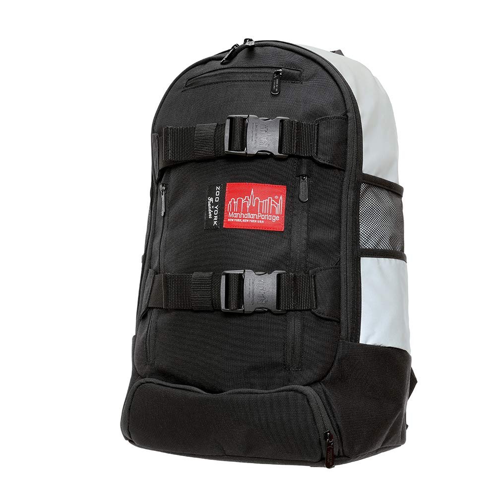 Manhattan Portage x Zoo York Skateboard Backpack Reflective Front Urban Pack with Shoe Compartment & Skateboard Straps