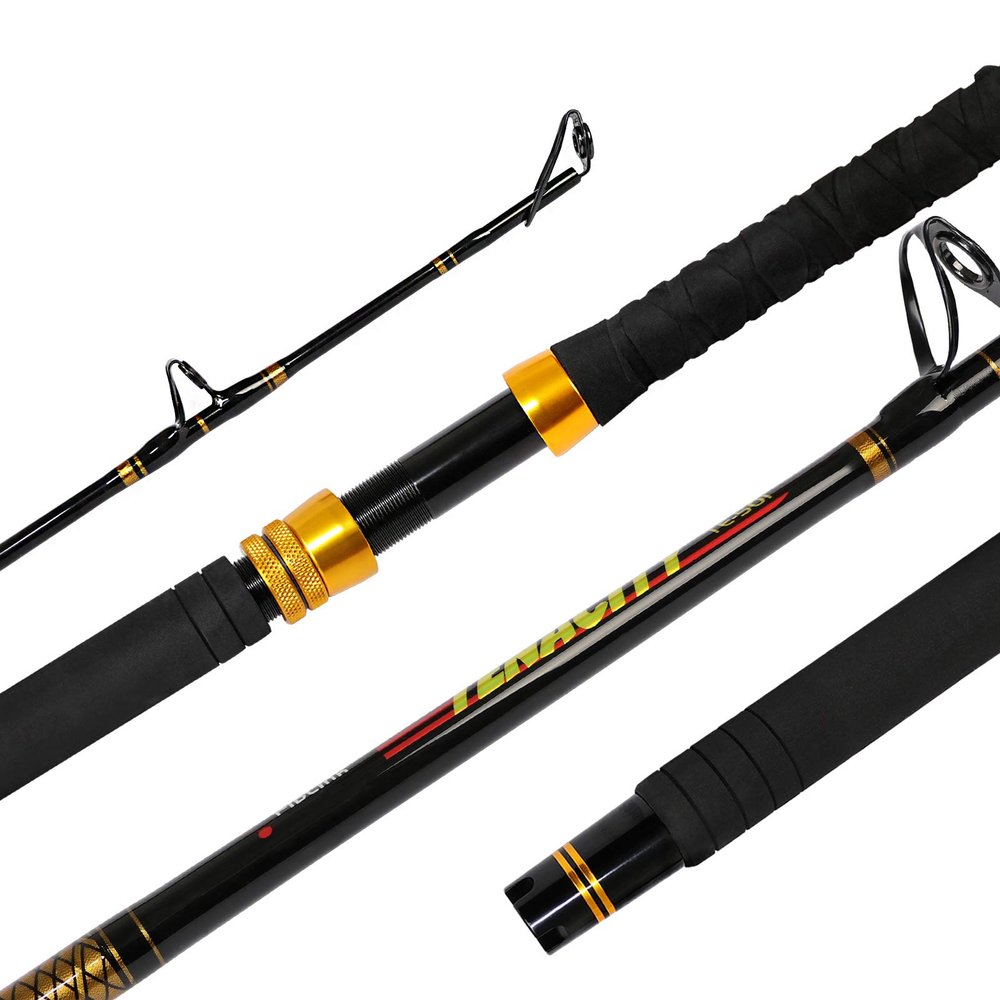 Fiblink Fishing Trolling Rod 1 Piece Saltwater Offshore Rod Big Name Heavy Duty Conventional Boat Fishing Pole (6',30-50lbs)