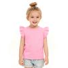 LYSMuch Toddler Baby Girls Ruffle Sleeve Shirt Plain Solid Sleeveless Tshirt Top Blouse Kids Casual Clothes(Pink, 5-6X) view 2