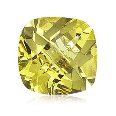 2.50-2.70 Cts of 9x9 mm AA Cushion Checker Board Lemon Citrine (1 pc) Loose Gemstone