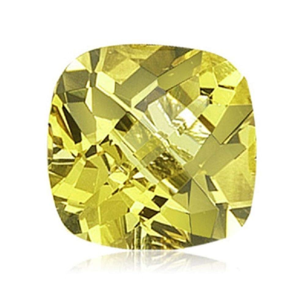 2.50-2.70 Cts of 9x9 mm AA Cushion Checker Board Lemon Citrine (1 pc) Loose Gemstone