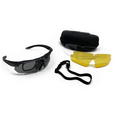 Tactical Eyewear 3 Interchangeable Lenses Outdoor Unisex Shooting Glasses - Military Fans Eyewear Impact and Explosion-Proof - Water Resistant Corrective Mount Support - Special Ops Sport