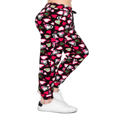 ALWAYS Women's Valentine Heart Jogger Pants - Skinny Fit Premium Soft Lightweight Stretch Pockets Sweatpants 1746 M
