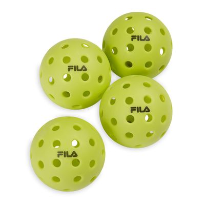 FILA Accessories Outdoor Pickleball Balls - Official Outdoor Pickleballs, Regulation Size with 40 Holes (Lime Green), Pack of 4