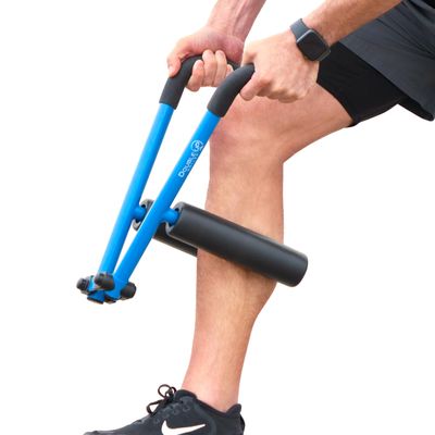 DoubleUP Roller D2 Leg & Arm Massager, Metal Frame + 2 Rollers, Blue