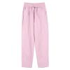 Andongnywell Womens Casual Cotton Linen Straight Leg Pants Loose Drawstring Elastic Waist Harem Pant with Pockets (Pink,Small) view 1