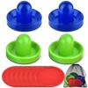 Coopay Air Hockey Pushers and Pucks, Air Hockey Paddles with Felt Bottoms, Goal Handles Paddles Replacement Accessories with a Drawstring Bag for Game Tables (4 Striker, 8 Red Puck Pack) view 1